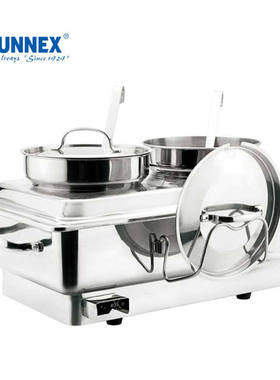 商用SUNNEX新力士X83828-7长方形不锈钢一体电热酒店自助餐炉汤炉