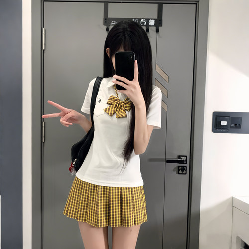 polo衫格裙套装妙氏优品原创JK服
