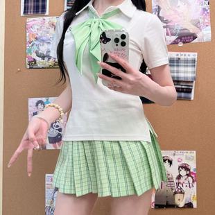 短袖 妙氏优品原创JK制服polo衫 学院风女泰式 格裙套装 正版