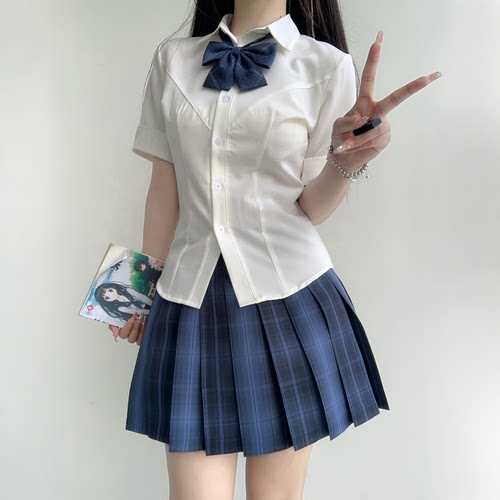 妙氏原创JK格裙雾池高校百褶短裙