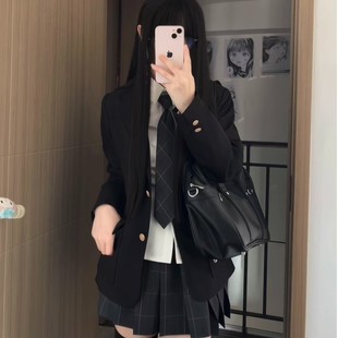 妙氏西装JK外套秋款大全套jk制服秋冬季新款正版原创西服格裙套装