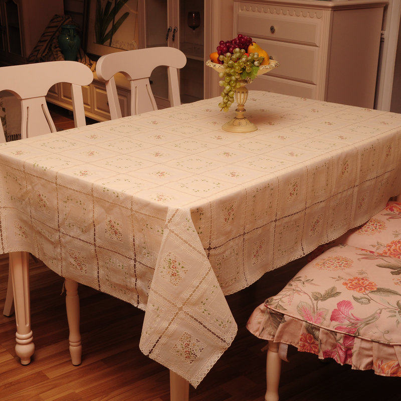 包邮花卉方格古典pvc免洗桌布防水  韩式 中式茶几垫 电视柜垫