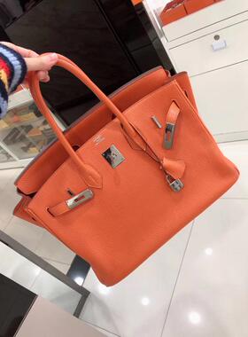 【97新】二手正品Birkin35黄色金扣Togo皮M刻女士手提包
