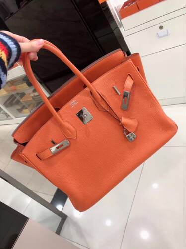 【97新】二手正品Birkin35黄色金扣Togo皮M刻女士手提包 - 封面