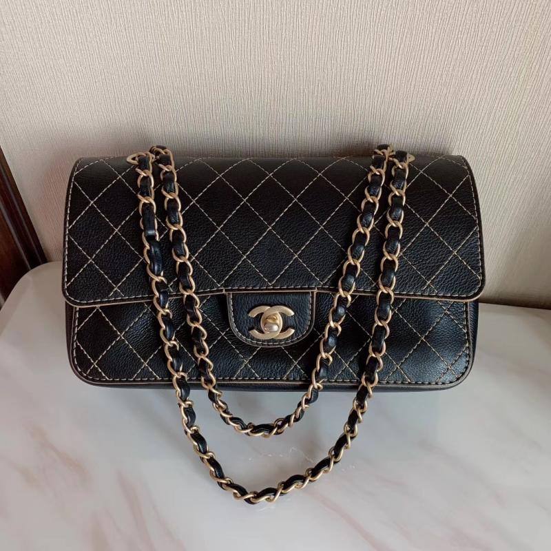 二手正品奢侈品限量季节款链条肩包牛皮双盖24开奢侈品回收