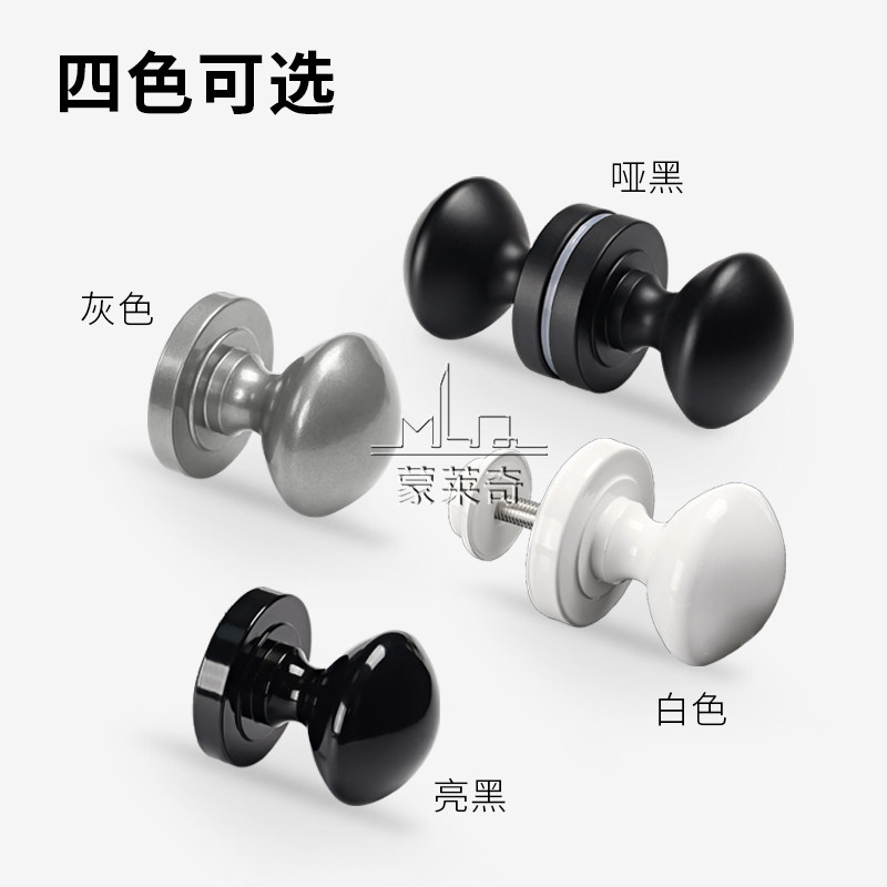 谷仓门椭圆形把手欧式黑色铝合金实心背景墙苹果执手木门玻璃拉手