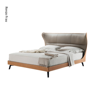 意大利进口正版Poltrona Frau 现代风皮革床 Mamy Blue双人床