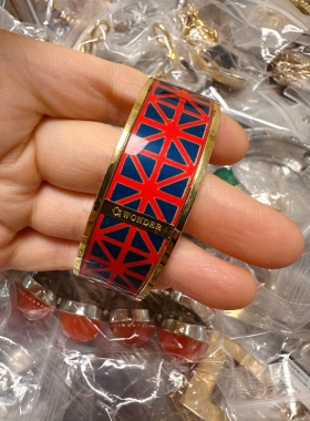 欧美外贸库存尾货孤品处理不退换品牌老货牌子货镀真金花纹手镯子