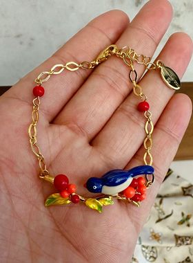 呆萌可爱喜鹊小鸟手链