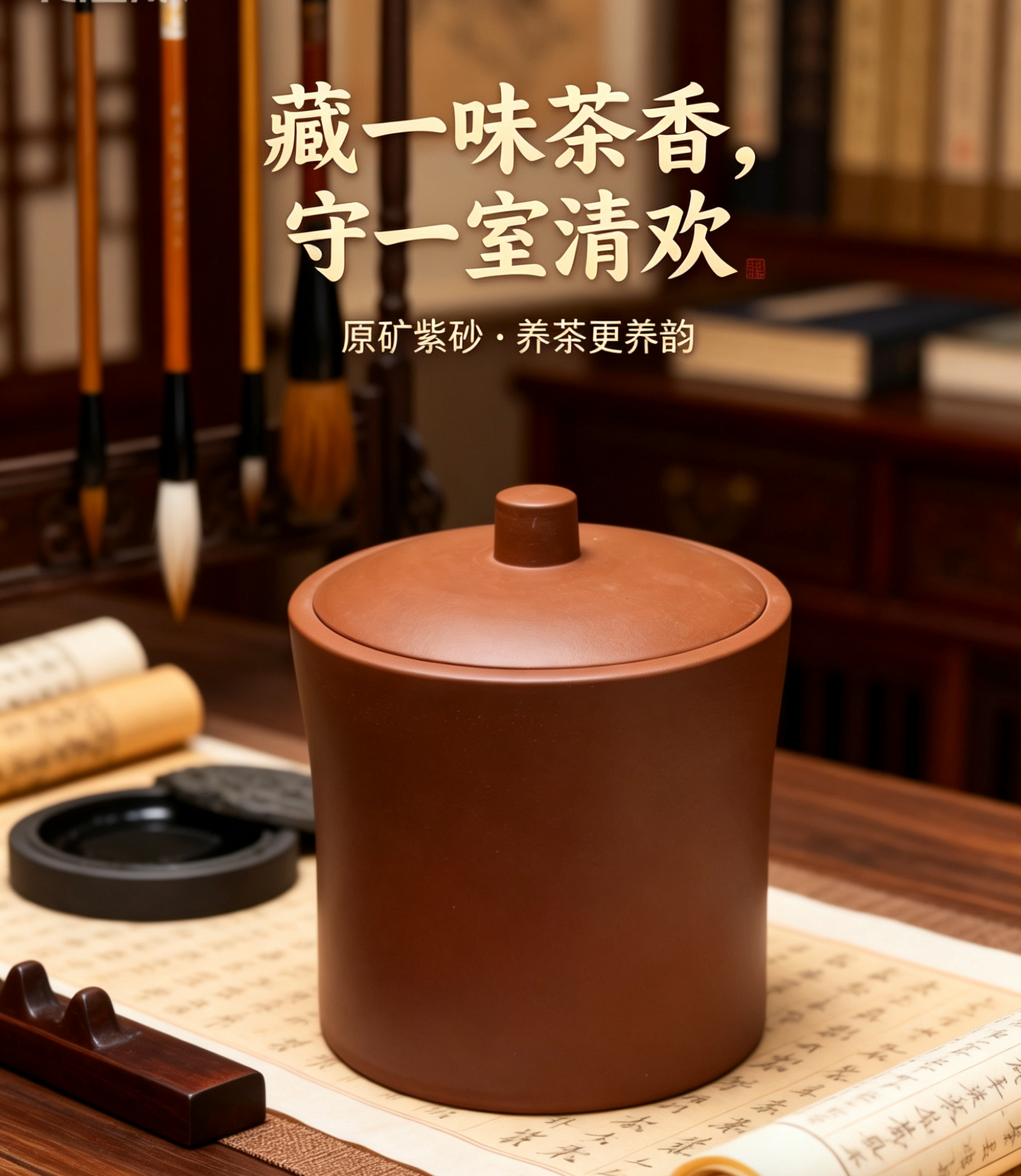 宜兴紫砂茶叶罐米缸家用普洱茶饼储存罐七饼存茶储茶罐散茶密封缸