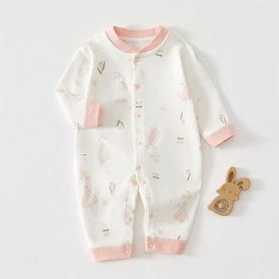 寶寶衣服男童女童休閑外出爬服a類純棉無骨哈衣 嬰兒連體衣春秋季