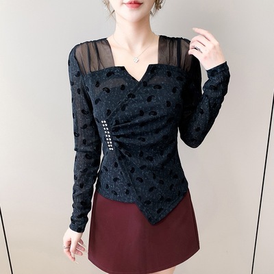 长袖公主风网纱实拍秋季韩版洋