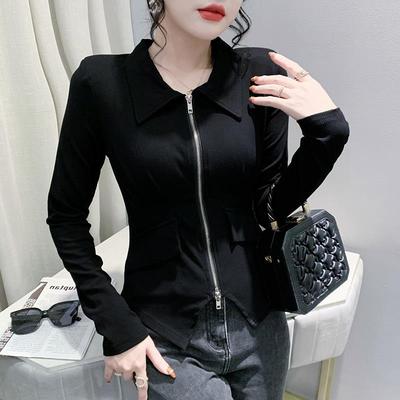 长袖休闲风网纱新款欧货拉链