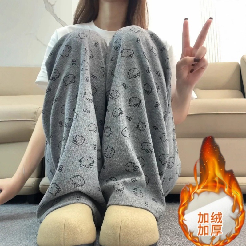 高腰新款kt猫糯米裤秋冬休闲裤