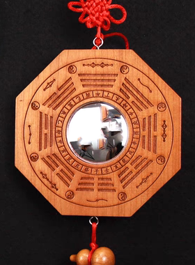 桃木凸镜八卦镜大门八卦镜家用门口窗户凹凸面的八卦镜葫芦五帝钱
