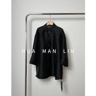 【花滿林】新款翻领26姆米双宫桑蚕丝设计感衬衫上衣7687