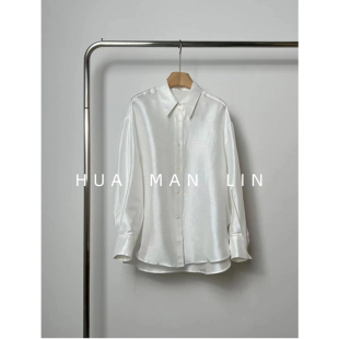 真丝桑蚕丝双宫镂空衬衫 翻领30MM100% 上衣7363 花滿林