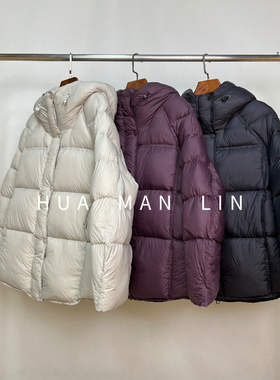 【花满林】三色连帽猪鼻扣填充物鸭绒羽绒服18868