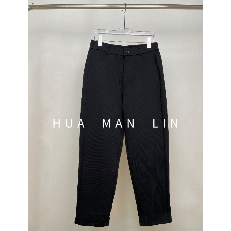 【花满林】一粒扣后松紧腰填充物白鹅绒羽绒小脚裤88688