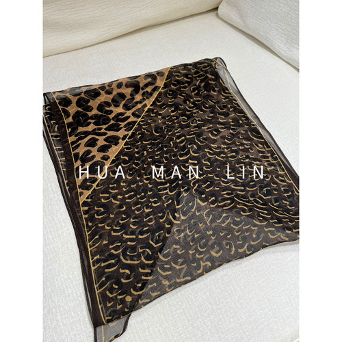 【花滿林】豹纹桑蚕丝丝巾4508 32cm*160cm