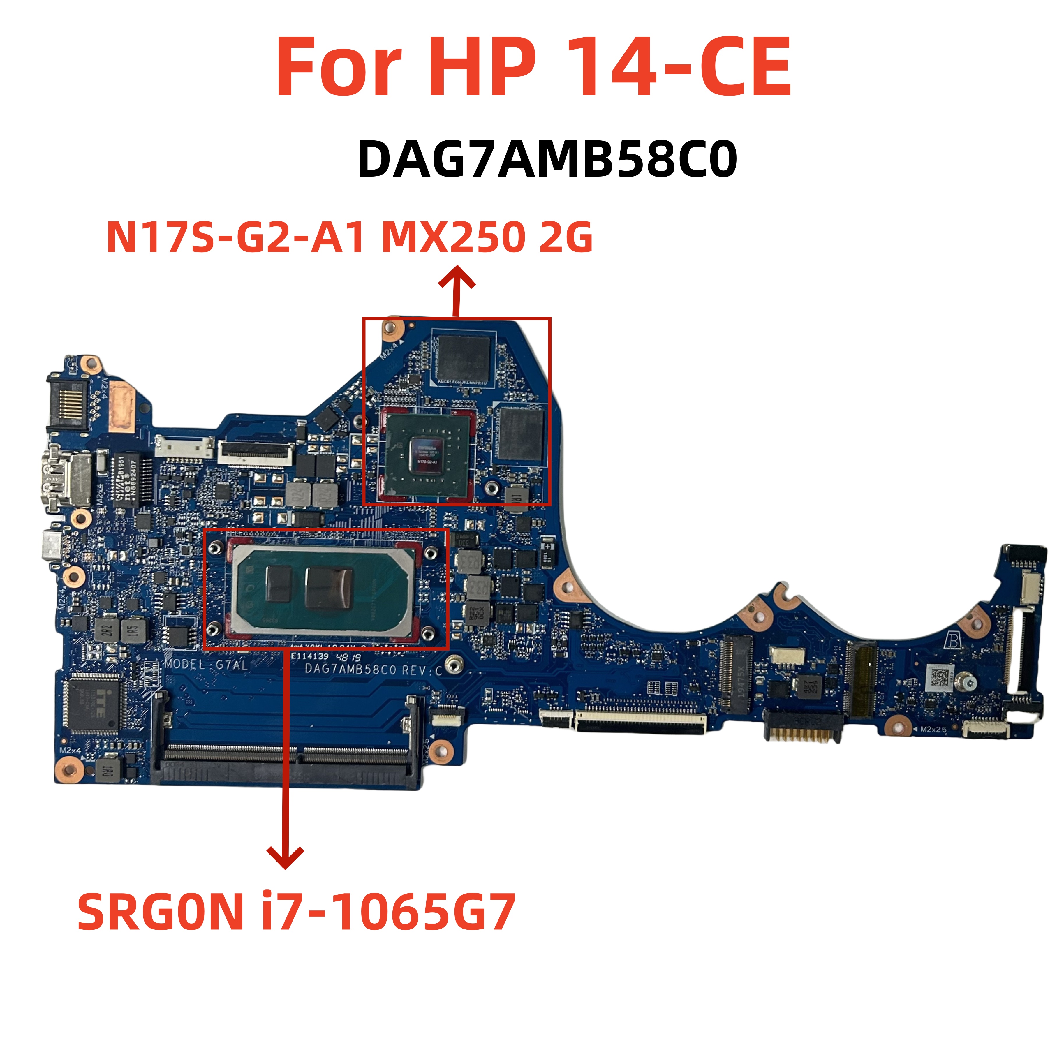 惠普 HP 14-CE 笔记本主板 DAG7AMB58C0 I7-1065G7 2G 独显 现货
