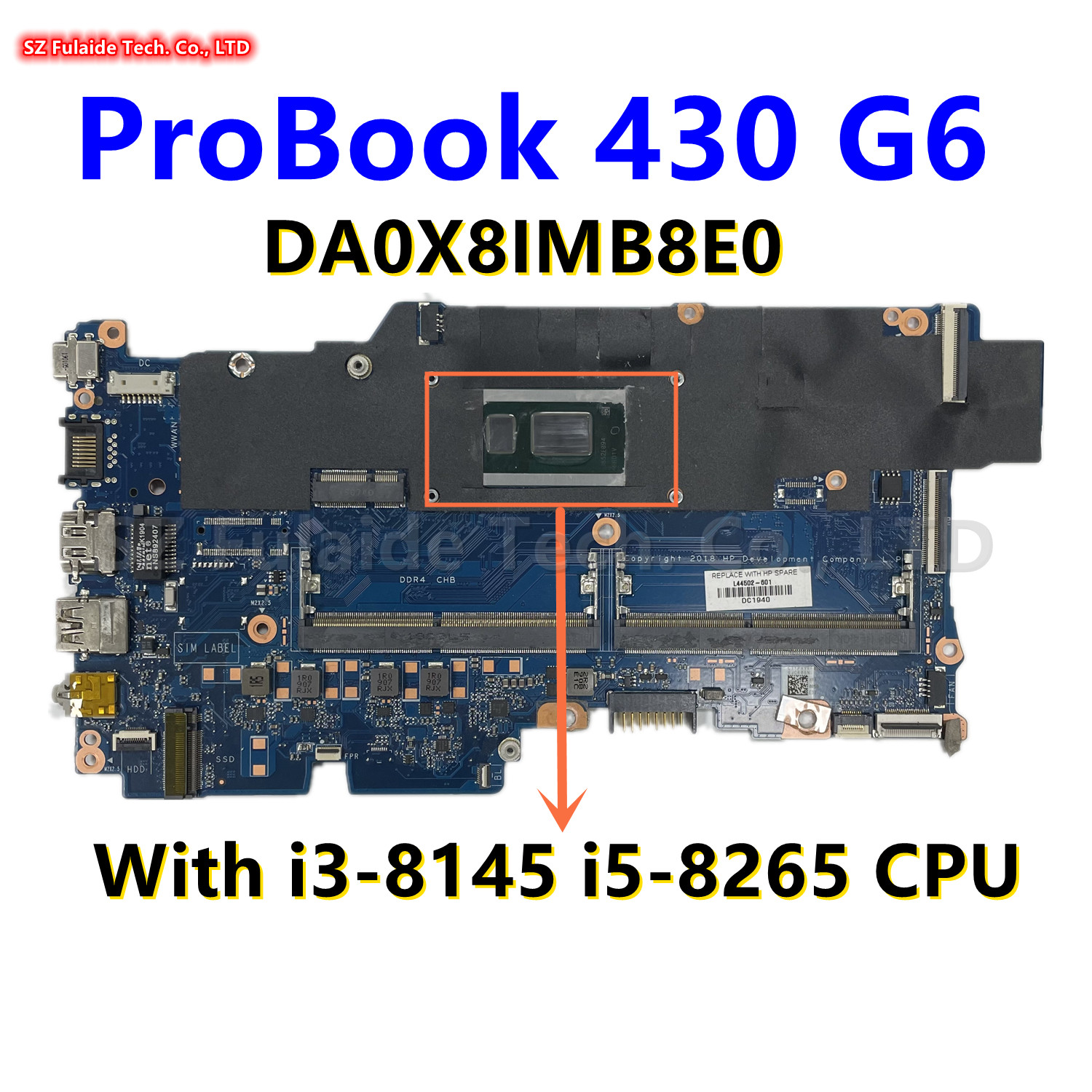 惠普 HP ProBook 430 G6 笔记本主板 DA0X8IMB8E0 I3 I5 CPU