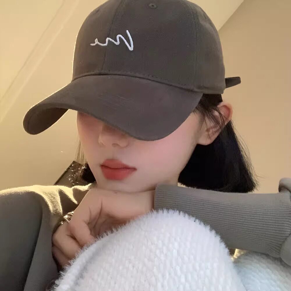 韩版百搭灰色棒球帽女春秋深顶大头围显脸小宽帽檐遮阳鸭舌帽子男