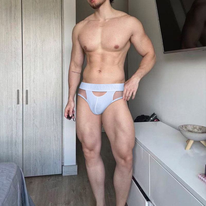 男士性感低腰三段式拼接三角内裤