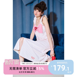 yso 睡衣女纯棉连体夏甜美蝴蝶结公主风可外穿家居服B 礼物系列