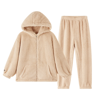 【清仓福利】秋冬睡衣套装冬季女珊瑚绒加厚睡袍情侣可外穿家居服