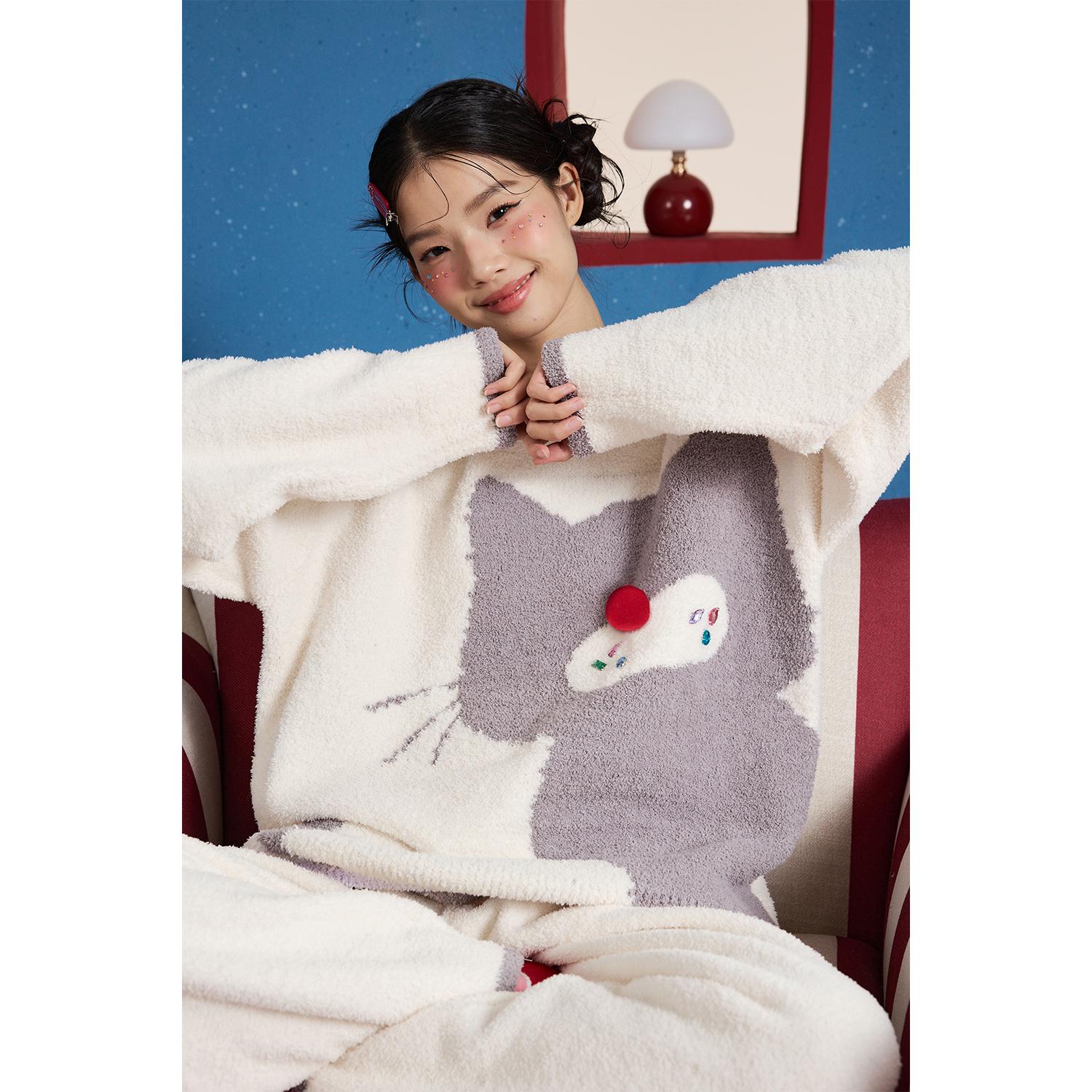 yso女秋冬款长袖长裤睡衣套装