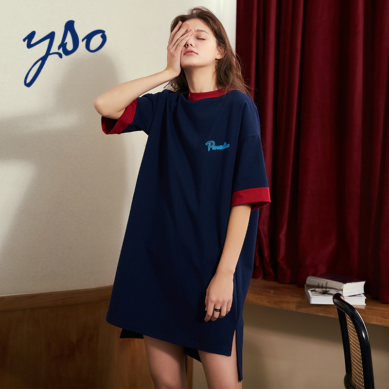 yso睡裙女夏纯棉睡衣夏季薄款短袖家居服女夏天棉可外穿家居服券后159.00元