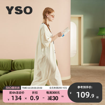 yso纯棉夏季史努比卡通睡裙