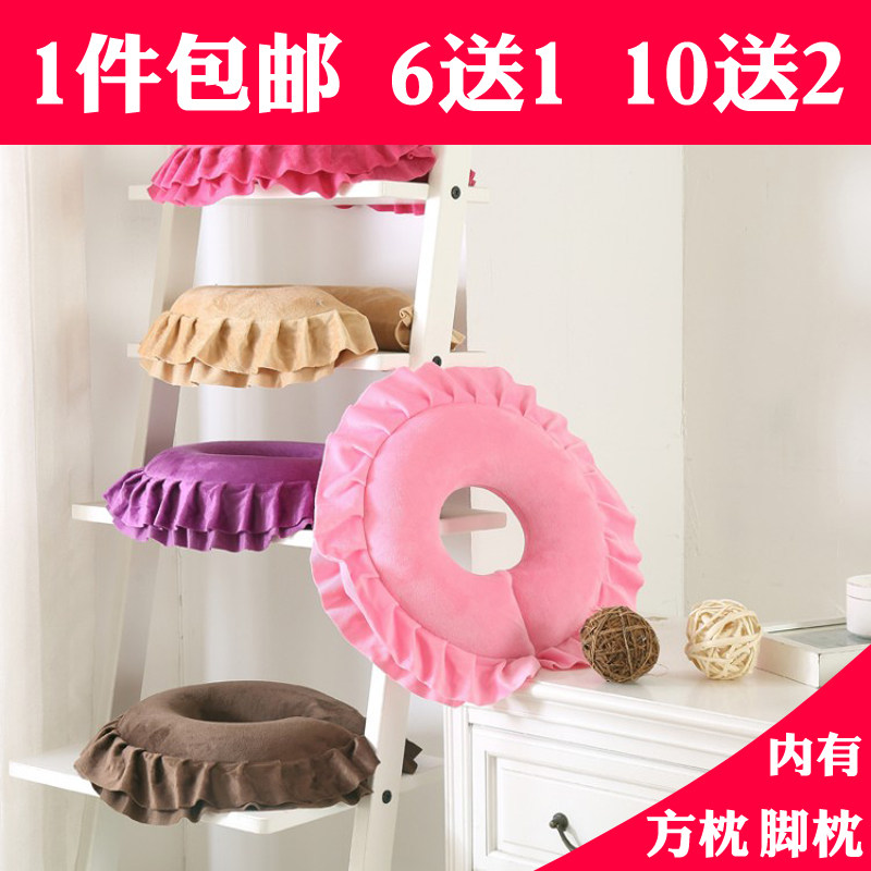 美容院趴枕头枕按摩推拿圆U型布趴枕可拆洗颈椎枕脸垫床头枕包邮