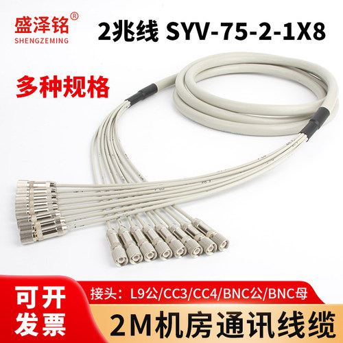 SYV75-2-1*8 2M电缆线交换机线DDF架线8芯两兆线L9 BNC CC4 CC3线