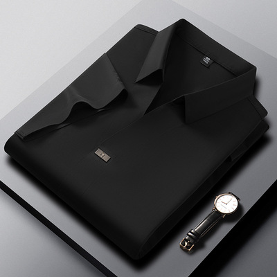 【下单立减一百】新款冰丝短袖POLO衫 男士休闲免烫翻领衬衫领T恤