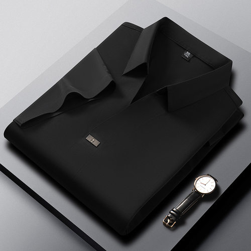 【下单立减一百】新款冰丝短袖POLO衫 男士休闲免烫翻领衬衫领T恤