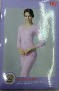 韩国品牌TRY特来圆领纯棉女士中老年线衣线裤保暖打底内衣套装