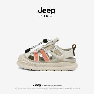 运动凉鞋 Jeep儿童2025新款 男童夏季 防崴女童沙滩鞋 小童软底宝宝鞋
