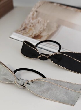 「吾庄」极简慵懒风 原创冷色丝带打结发绳自制蝴蝶结发圈手绳