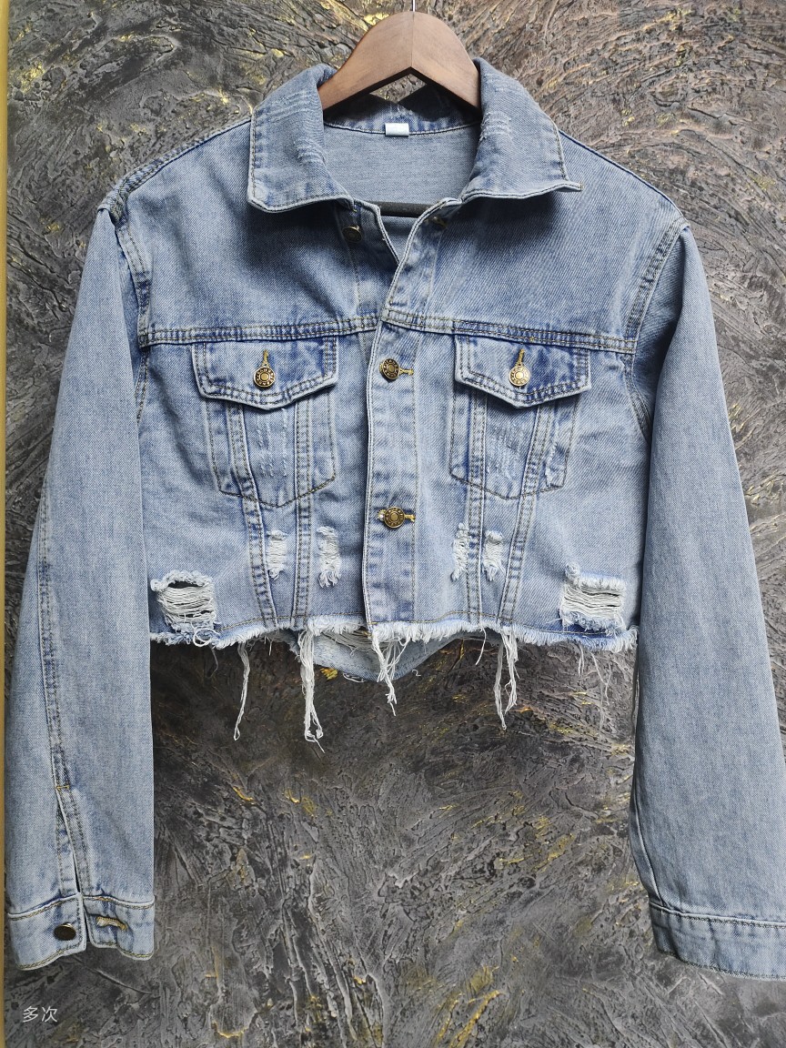 显瘦短款夹克女春秋欧货黄金比例宽松显瘦复古港风长袖牛仔外套