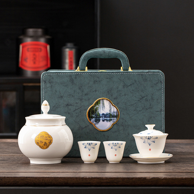 羊脂玉高档陶瓷茶叶罐密封罐