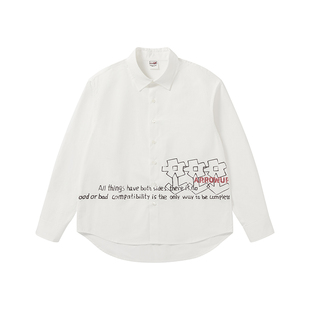 ARROW UP 25SS 新款印花纯白长袖衬衫 LONG SLEEVED SHIRT