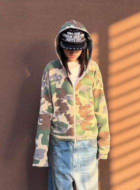 ARROW UP 25AW新款迷彩华夫格连帽卫衣 CAMOUFLAGE WAFFLE HOODIE