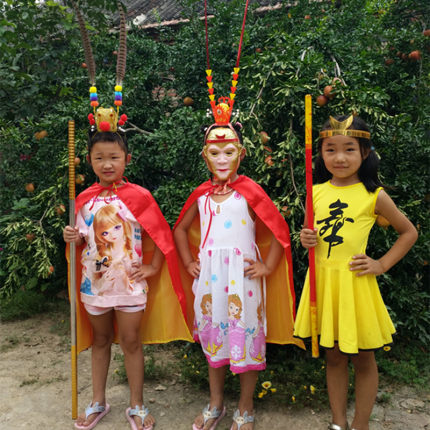 春节贺岁孙悟空衣服披风斗篷金箍棒伸缩咒面具道具儿童表演出服装