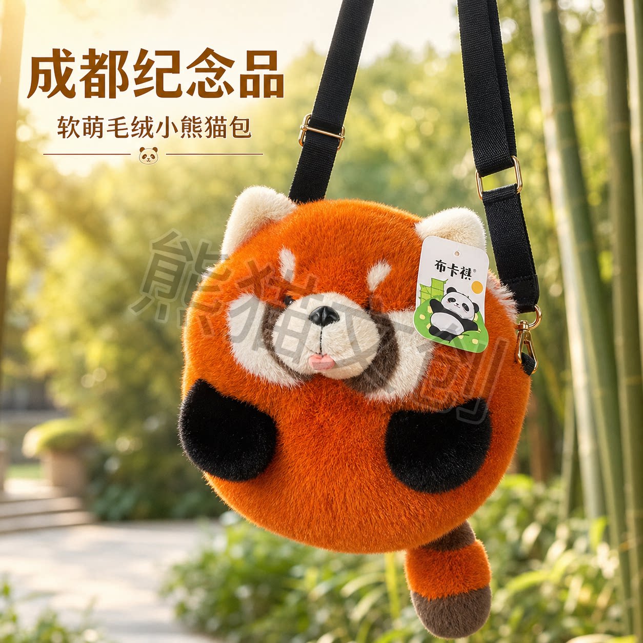 成都纪念品毛绒小熊猫包可爱斜挎包女学生单肩玩偶包旅游伴手礼