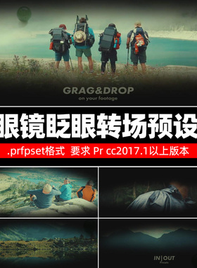 Pr转场预设Blinking Eyes 眼睛眨眼过渡转场 特效素材模板Win/Mac