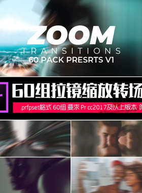 pr转场预设Motion Mirror 60组缩放移动旋转视频过渡素材win/mac