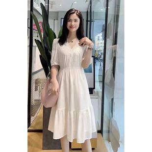 【S系列】专柜直营 24夏季V领中长款连衣裙女时尚优雅S23210502L