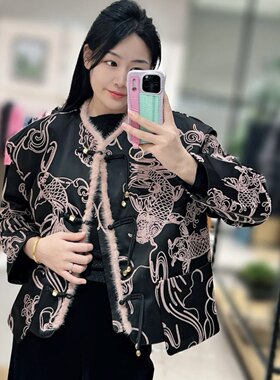 S系列｜“专柜正品”24冬款锦鲤重工刺绣水貂毛棉外套 S24412512A